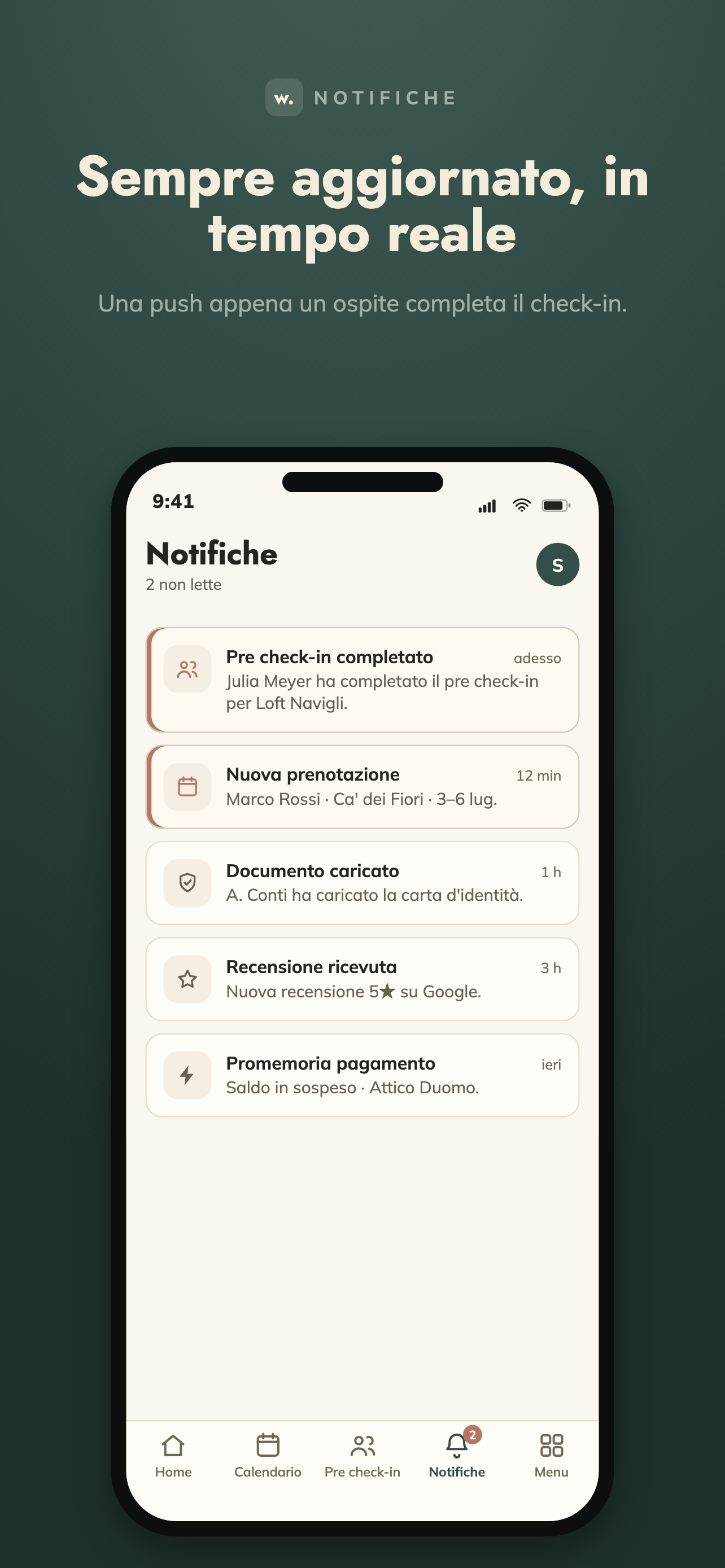 Schermata Notifiche